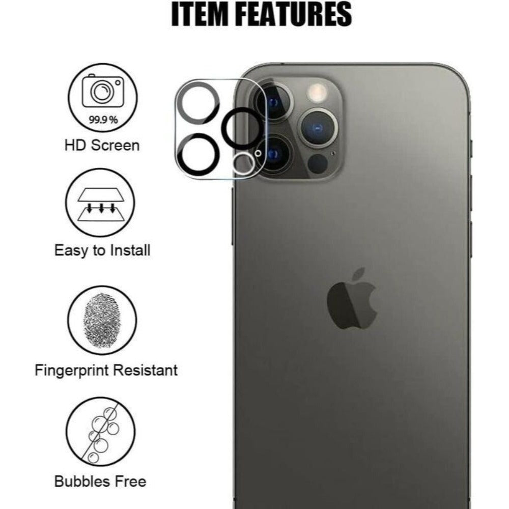 iPhone Screen Protector & Camera Lens Protector 8-Pack – 4 Tempered Glass Screen + 4 Camera Lens, HD Clear, Anti-Scratch, Bubble-Free, Compatible with iPhone 17 / 16 / 15 / 14 / 13 / 12 / 11 Pro Max