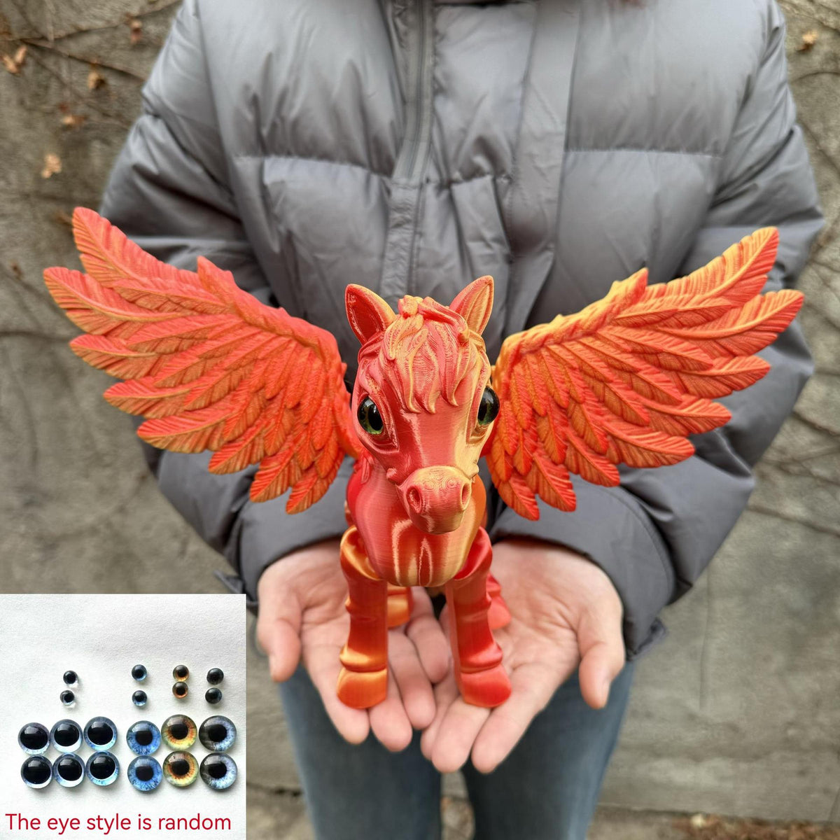 Pegasus Flying Horse Figurine Articulated 3D Printed – Large Poseable Mythology Fantasy Sculpture 10 Color Styles, Movable Joints Desk Decor Unique Gift for Kids Adults Horse Lovers