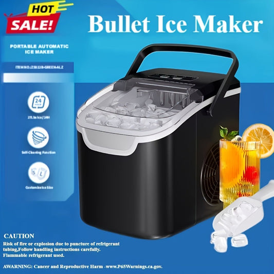 Countertop Bullet Ice Maker, 26 lb/Day, 2 Ice Sizes & Self-Cleaning