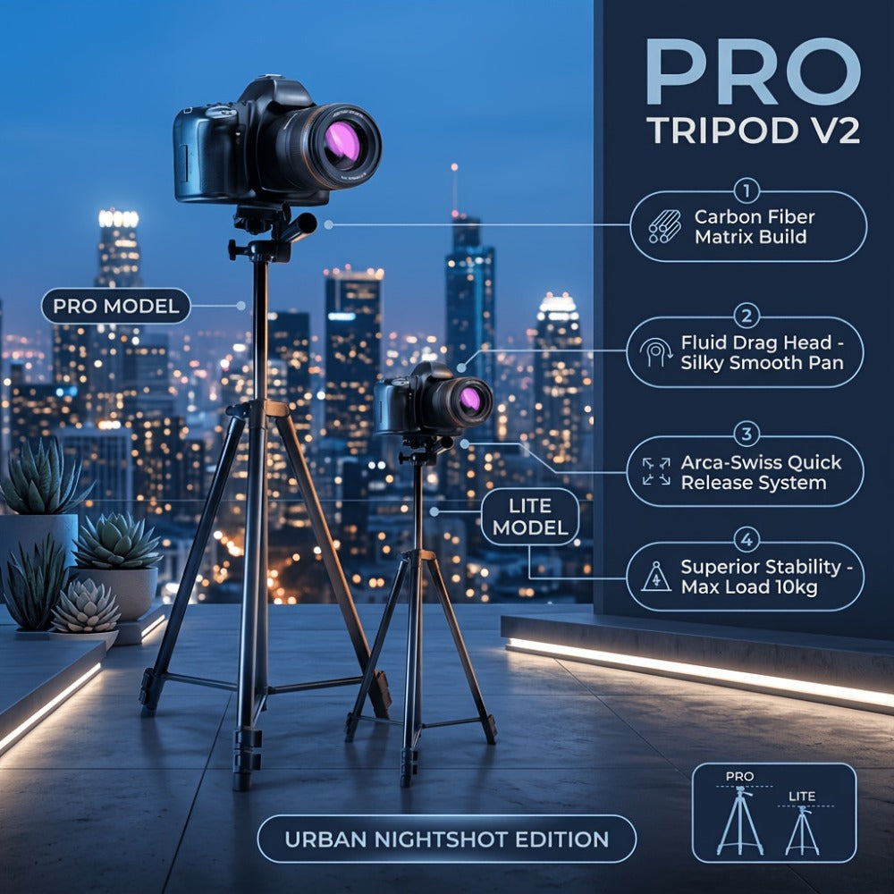 50-Inch Aluminum Travel Tripod with Phone Clip & Carrying Bag – Quick Release Plate, Universal Camera Stand for DSLR, Smartphone & Action Camera, Vlogging, Live Streaming & Outdoor Photography