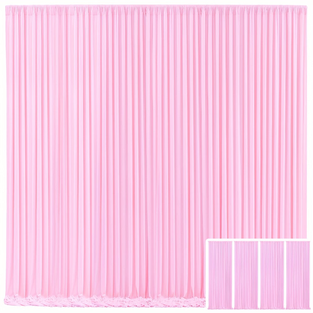 Elegant Fabric Backdrop Curtains 4pcs with Poles 59x85in Non-Transparent Wrinkle-Free Party Photo Backdrop for Wedding Birthday Bridal Shower Graduation Prom Christening Holiday Decor