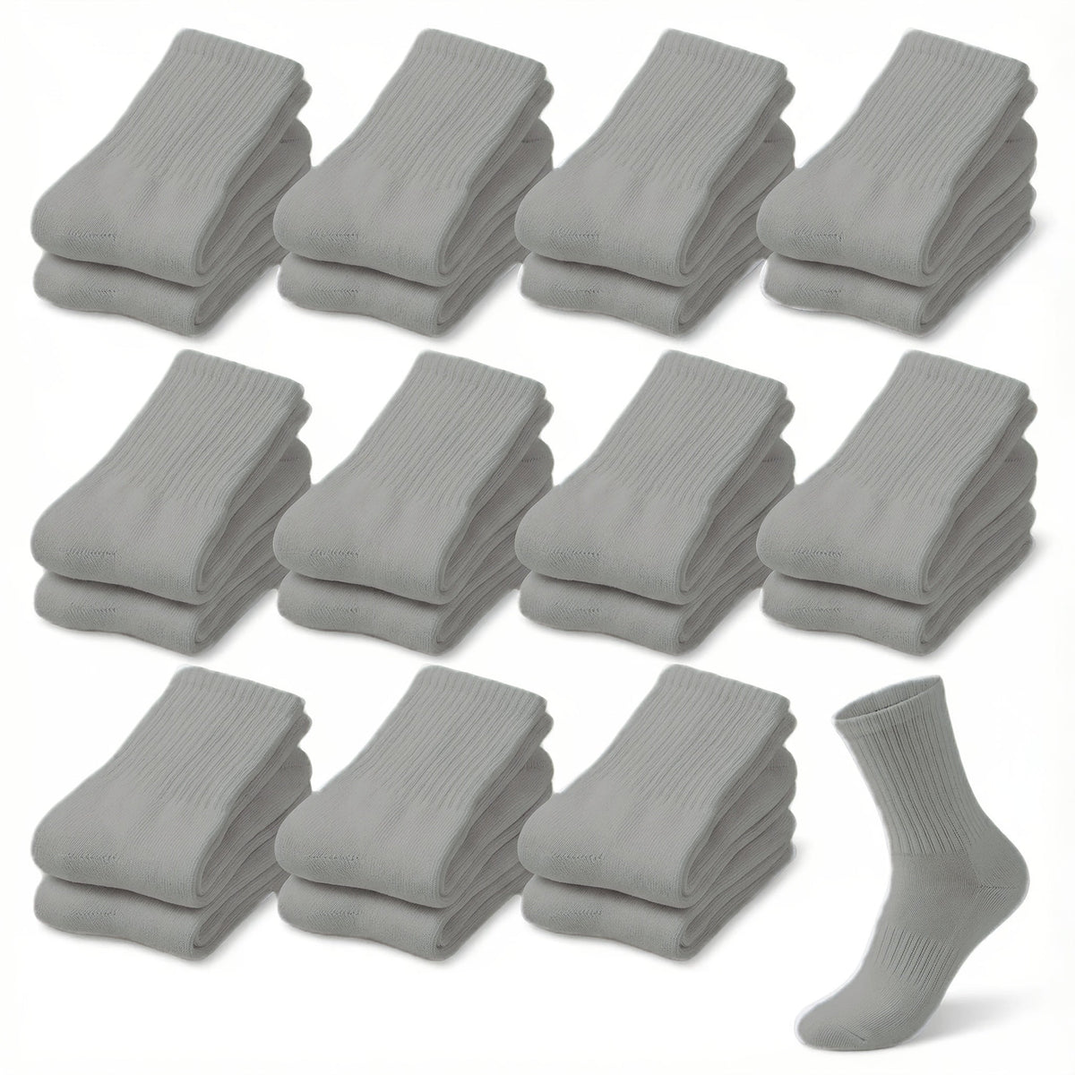 Multicolor Diabetic Crew Socks 12 Pairs Cotton Non-Binding Neuropathy Seamless Cushioned Loose Fit for Men Women Sensitive Feet Edema White Black Grey Size 9-11 10-13