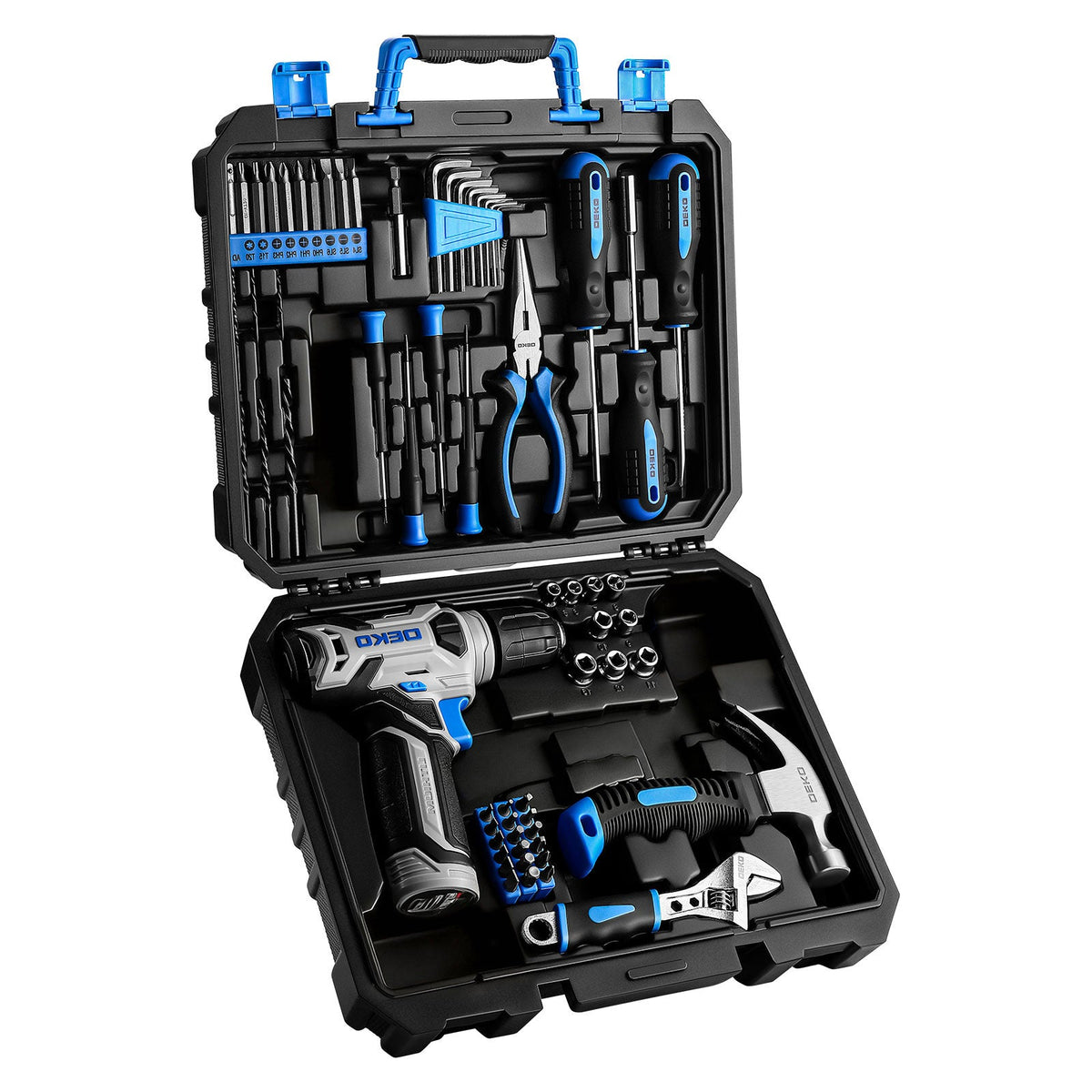 Cordless Drill Tool Kit 119/151PCS – 8V/12V Electric Power Drill Set with Screwdriver, Hammer, Wrench | All-in-One Home Repair & DIY Hand Tools for Women | Perfect Gift