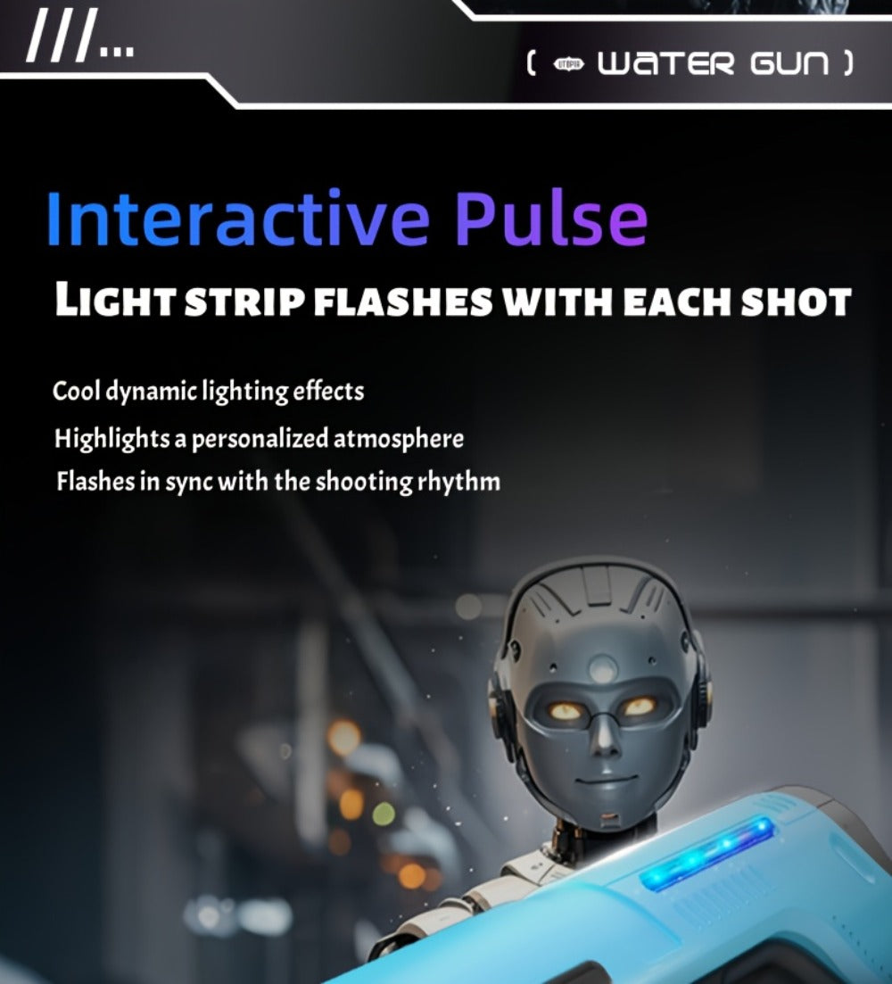 Electric Water Gun for Kids & Adults – LED Pulse Light Auto-Fill USB Rechargeable Squirt Blaster, 40ft Long Range Rapid-Fire, Pool Beach Backyard Summer Toy