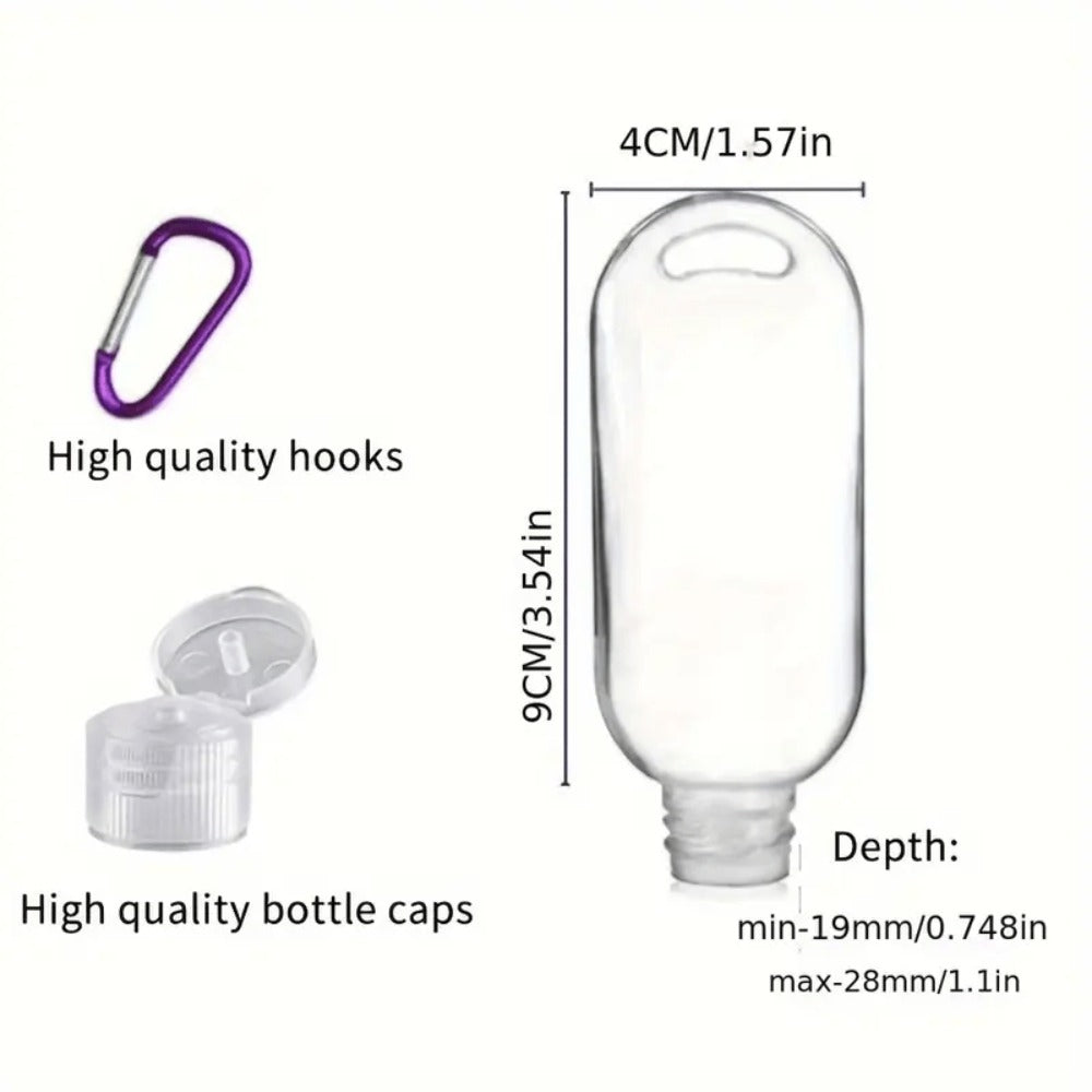 TSA Approved Travel Bottles with Keychain Leakproof Refillable Squeeze Containers 50-Pack Clear Plastic 1.7oz 50ML for Toiletries Lotion Shampoo Conditioner Soap Hand Sanitizer Essential Oils