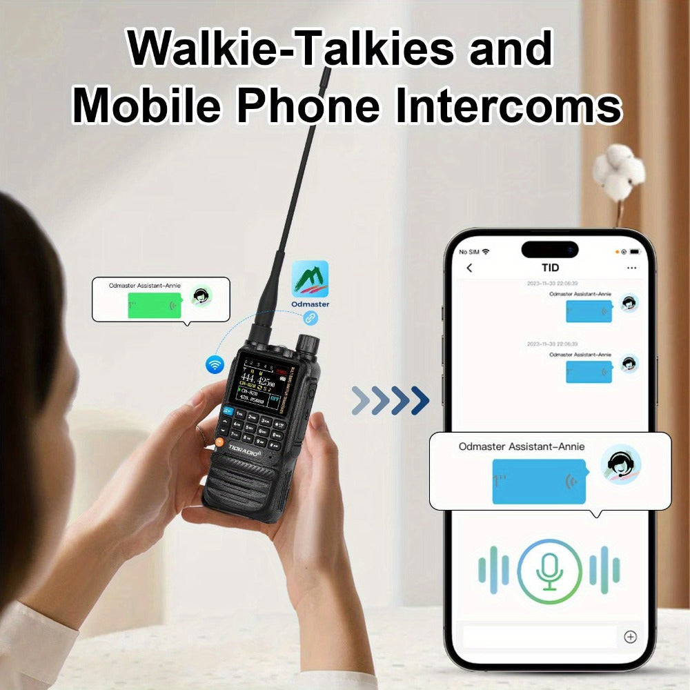 Tidradio H3 Plus Ham Radio Multi-Band Two-Way Radio, AM/FM Reception, Wireless Headset Compatible, Global Intercom via App, Long Range Walkie Talkie for Camping Emergency Outdoor Communication