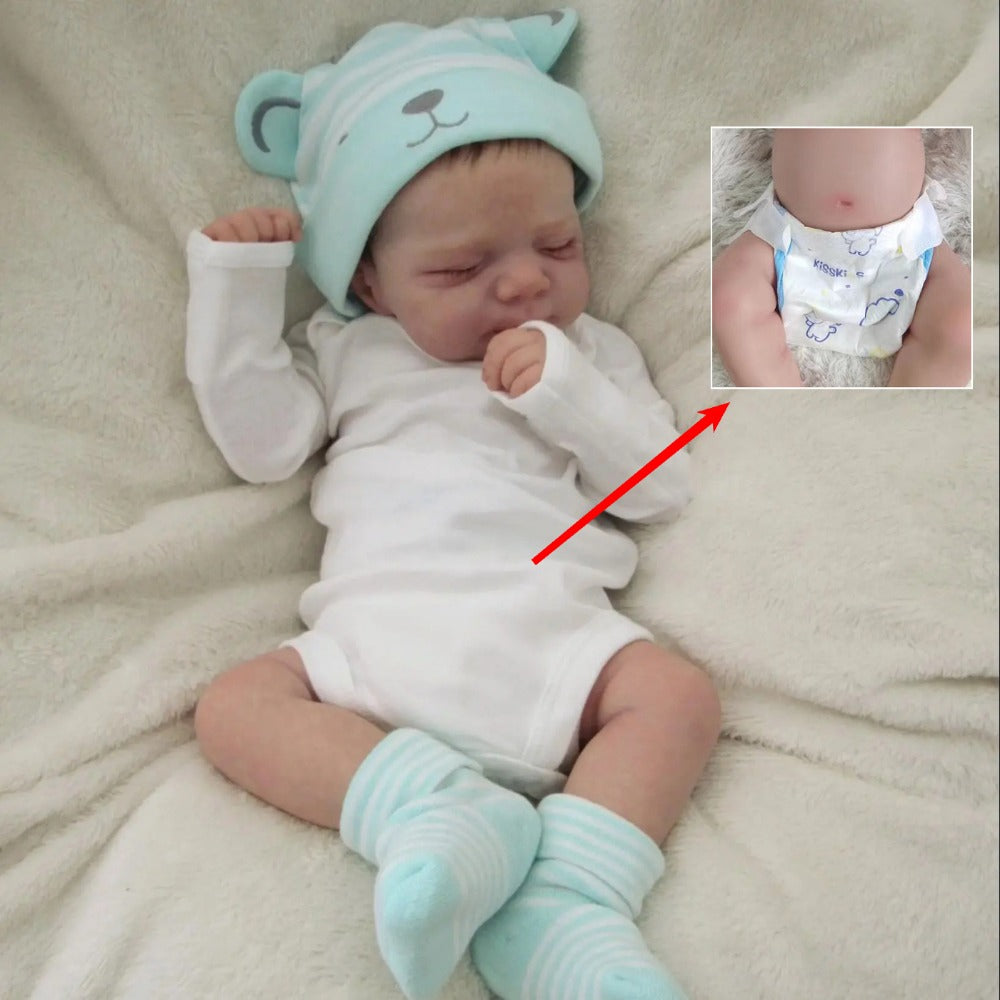 19-Inch Full Vinyl Reborn Baby Doll with Closed Eyes & Movable Limbs