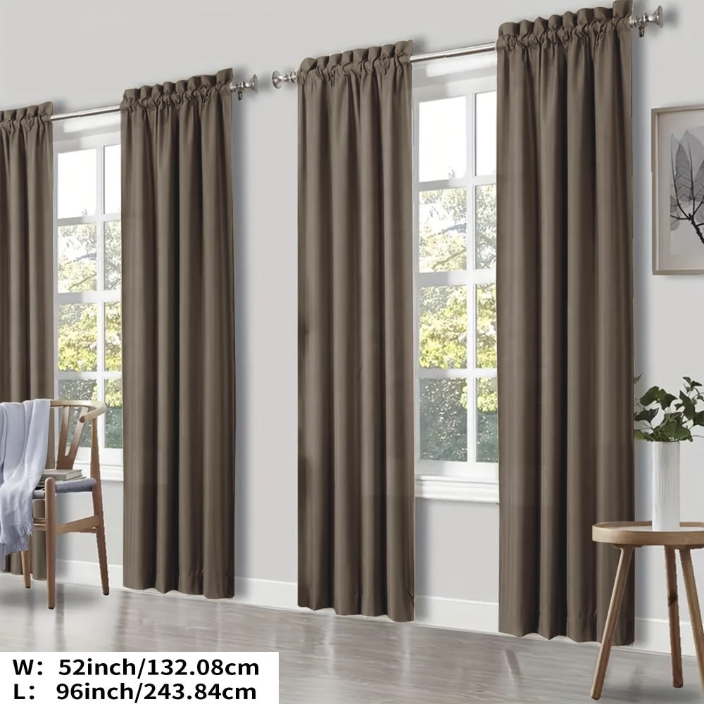Blackout Curtains 4 Panels Thermal Insulated Room Darkening Drapes – Rod Pocket, Energy Saving, Solid Color for Bedroom & Living Room, 7 Colors & Multiple Sizes