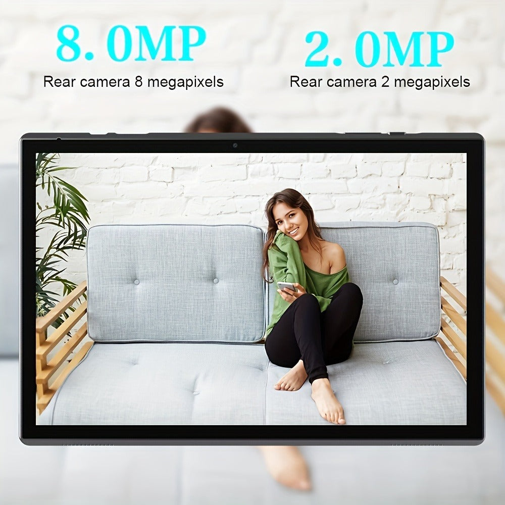 Rockchip Android 14 Tablet 10 Inch 4GB RAM 32GB ROM 1TB Expandable Quad-Core Dual-Band WiFi IPS Touchscreen Stereo Speakers Lightweight Tablet PC for Reading Gaming Streaming Entertainment Black