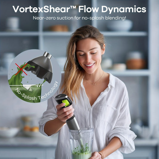 Immersion Blender, 9-in-1 Set with Variable Speed Trigger and Time Display