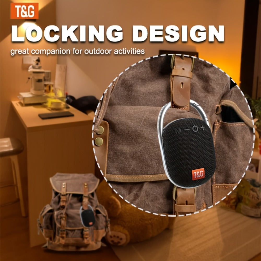 Mini Portable Bluetooth Speaker with LED Lights – Micro SD/TF Card Support, Integrated Latch, Stereo Audio, Compact Wireless Speaker for Home, Outdoor, Travel, Camping, Halloween & Holiday Parties