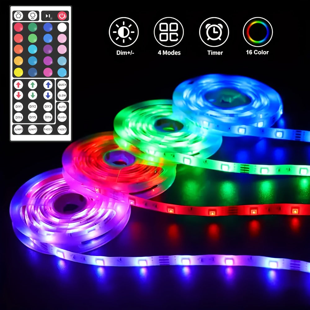 LED Strip Lights RGB 50ft 100ft – Smart Color Changing Light Strip Remote Control Stepless Dimming Music Sync for Bedroom TV Backlight Living Room Stairs Party Christmas Halloween Decor