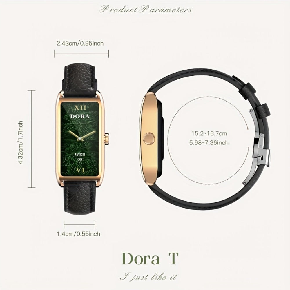 AMOLED Smartwatch for Women 1.13 Inch Zinc Alloy Fashion Watch 30-Day Battery Menstrual Cycle Tracking Sleep Stress Body Temperature Heart Rate Waterproof 12 Sport Modes Health Monitor Gift Blue Black Red Brown Pink