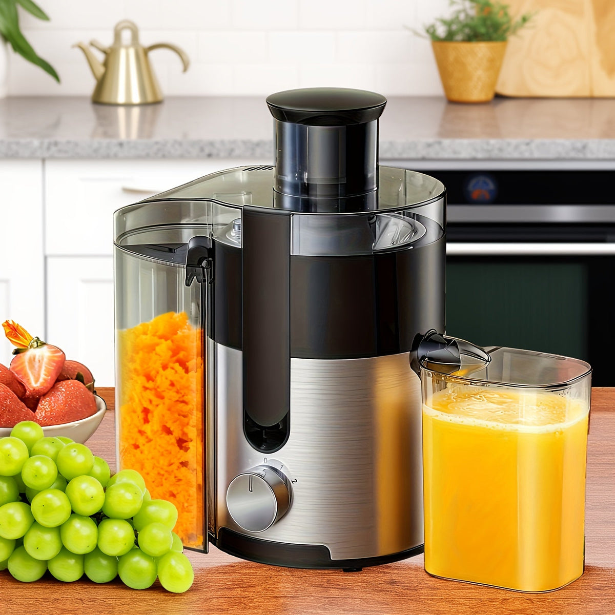 Centrifugal Juicer Machine 3-Inch Wide Mouth 3-Speed Settings – High Juice Yield Fast Extraction for Fruits & Vegetables | Easy Clean Detachable Parts Food Processor Blender Kitchen Appliance