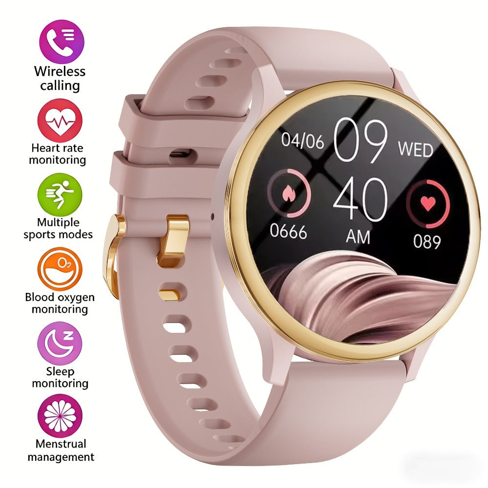 Flashlight Compass Outdoor Smartwatch for Men Waterproof 100+ Sport Modes Sleep Monitor Pedometer Calorie Tracker Rugged Hiking Camping Fitness Watch Compatible with iPhone – Black Pink Beige Orange
