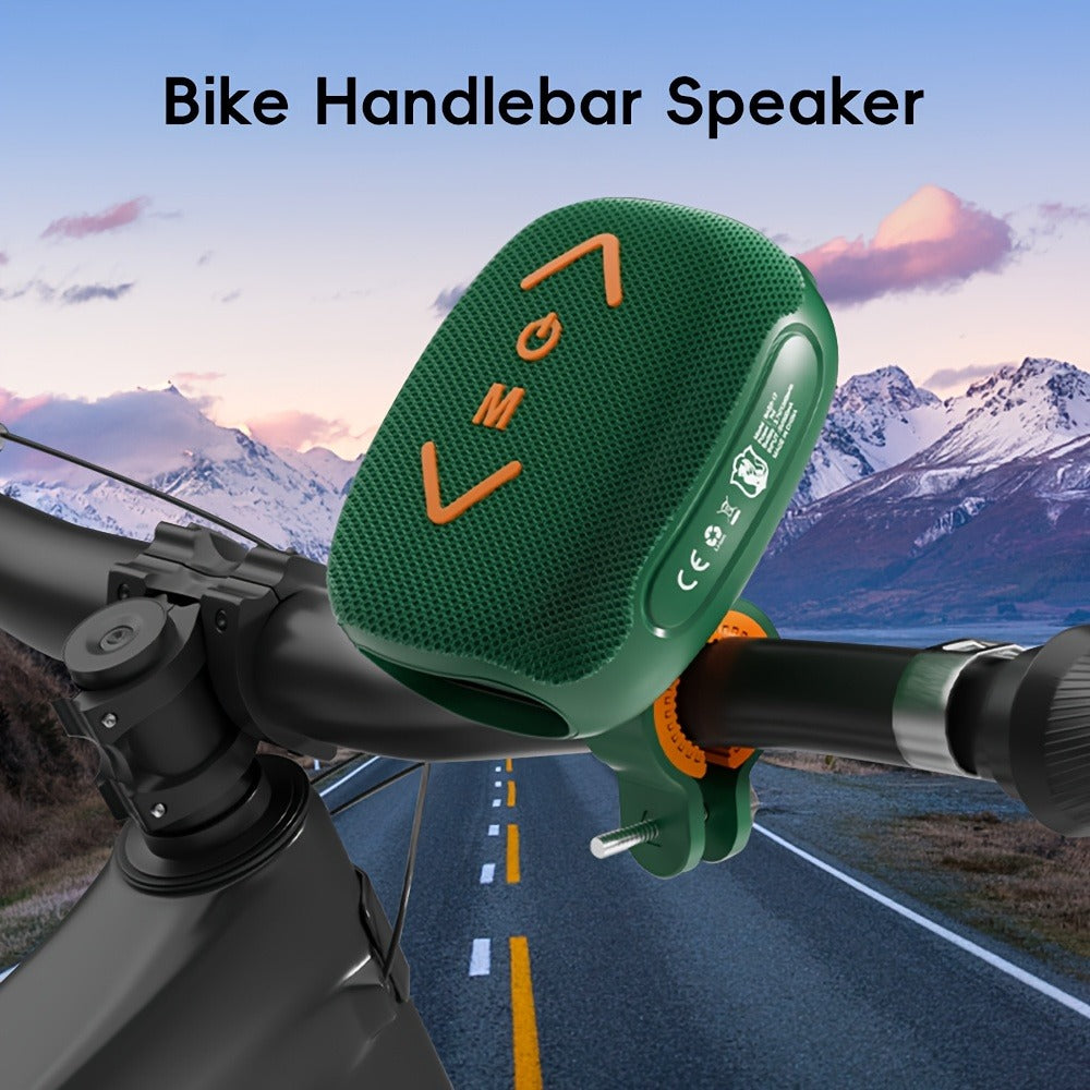 Wireless Bike Speaker IPX5 Waterproof, 7W Stereo Deep Bass Bluetooth Bicycle Speaker, 1200mAh 10-Hour Battery, Hands-Free Calls, TF/TWS Support, Secure Mount for Motorcycle Bicycle Scooter Outdoor Riding