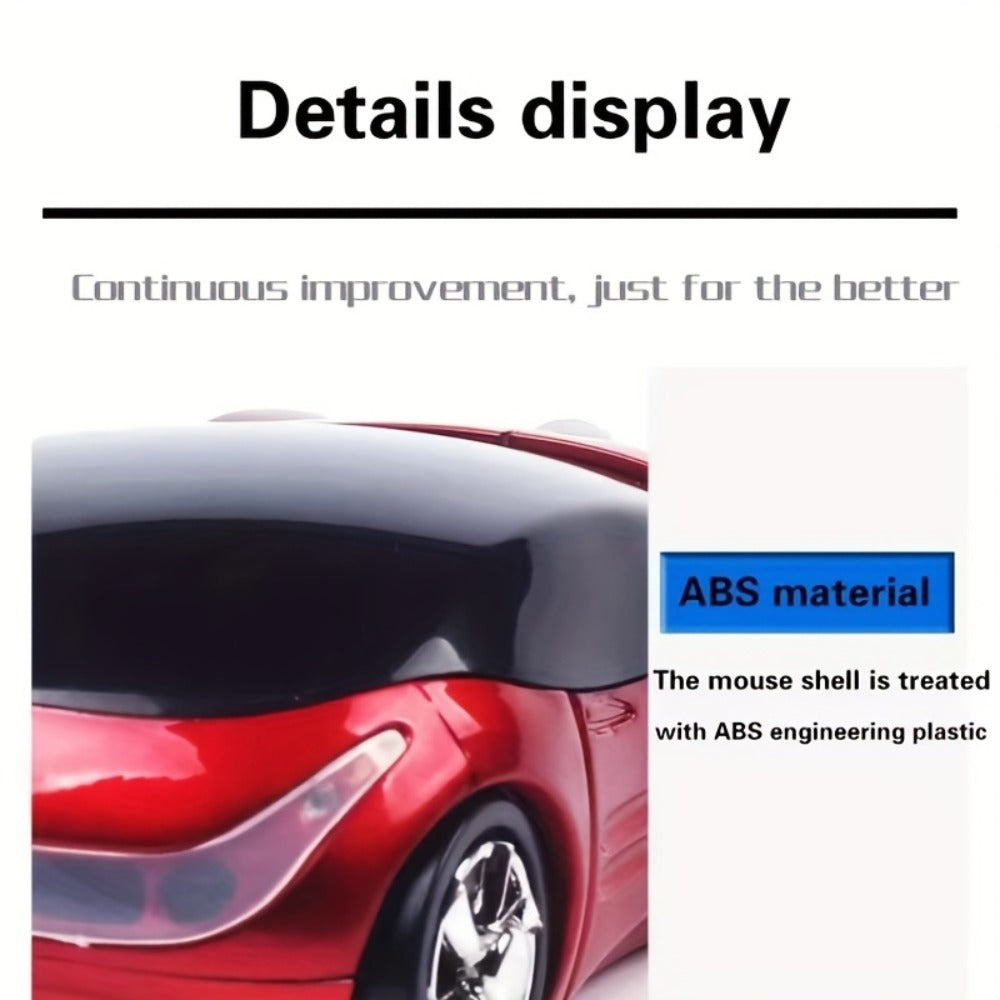 Car Shaped Mouse and Mouse Pad Bundle Set – 2-Piece Creative Novelty Wired USB Optical Mouse + Surprise Color Pad for PC, Laptop, Desktop & Gaming | Unique Gift for Car Lovers, Couples & Gamers | Red