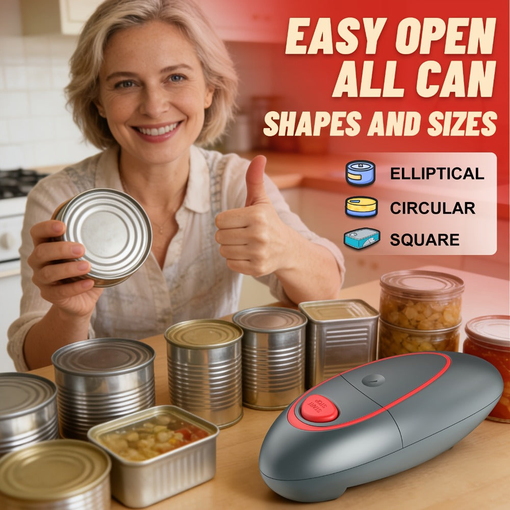 Electric Can Opener One-Touch Automatic – Smooth Edge Battery Operated Handheld Opener for All Can Sizes, Best Kitchen Gadget for Seniors, Arthritis & Weak Hands, Great Gift Idea