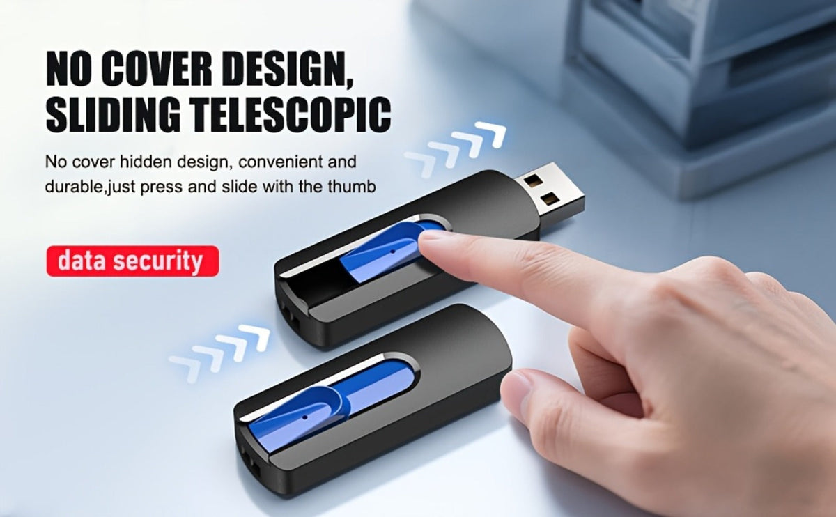 Retractable USB Flash Drive Bulk Pack 5-Pack USB 2.0 Thumb Drive 2GB 4GB 8GB 16GB 32GB 64GB Mixed Colors Capless Jump Drive Memory Stick for PC Laptop Mac TV Car Audio