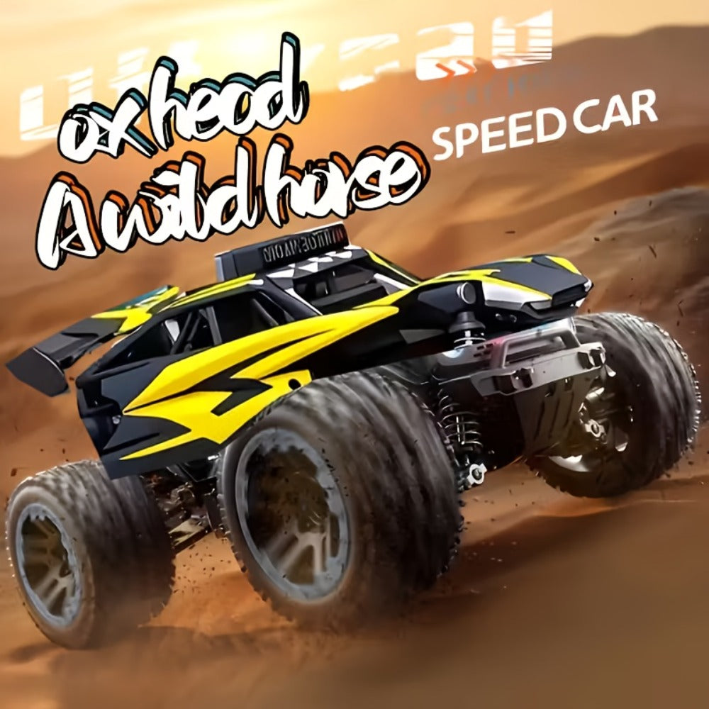 4WD All-Terrain RC Off-Road Truck with Alloy Steel Body, Red or Yellow