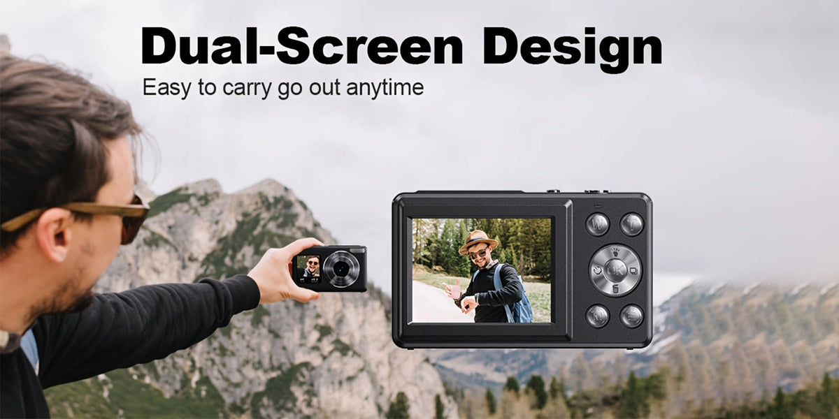 4K Dual Screen Digital Camera 18X Zoom Vlogging Camera with Anti-Shake 64GB Card & 2 Batteries – Selfie Point and Shoot Camera Gift for Friends Family