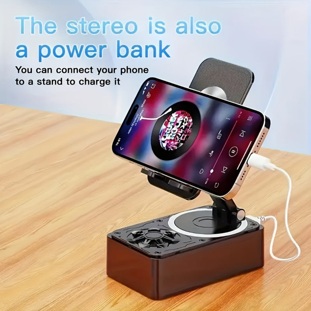 Turtle Shell Bluetooth Speaker with Phone Stand – Portable Outdoor Wireless Speaker, 1200mAh Battery, 6-Hour Playtime, Loud Bass, USB Charging Cable, Perfect for Home, Car, Travel & Camping