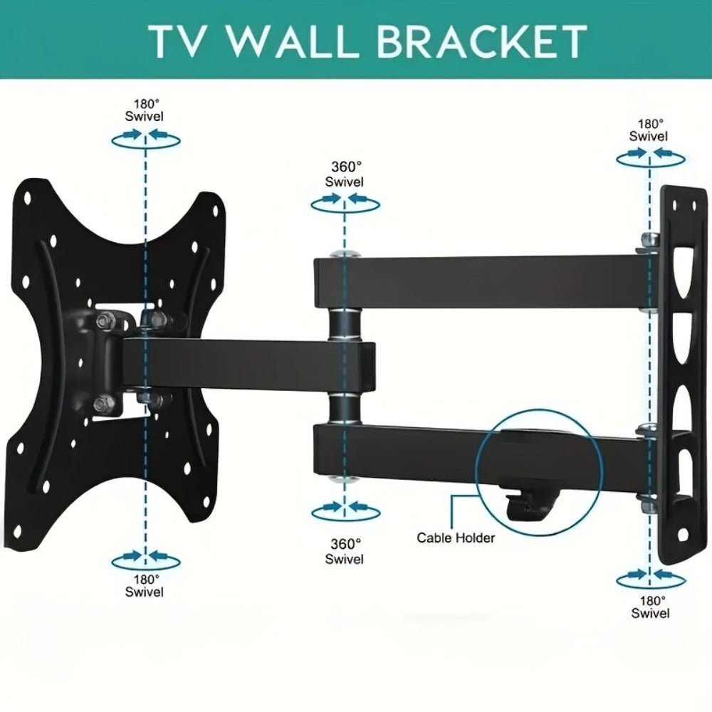 Tilt Swivel TV Wall Mount 22-60 Inch – Iron Construction, Multi-Angle Adjustment, Universal Fit for Samsung LG Sony TCL Vizio LED LCD Flat Screen TVs, Easy Installation