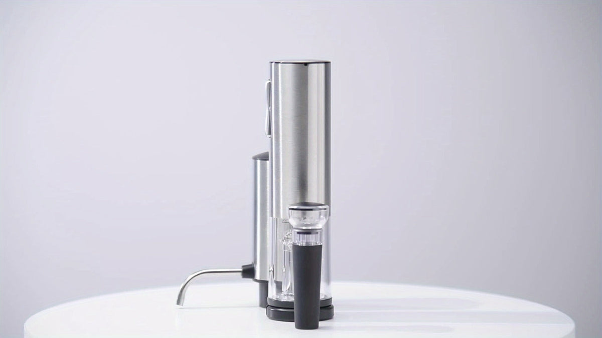 Electric Wine Opener Set – Rechargeable Automatic Corkscrew with Wine Aerator Dispenser, Vacuum Stopper & Foil Cutter for Any Occasion Gift