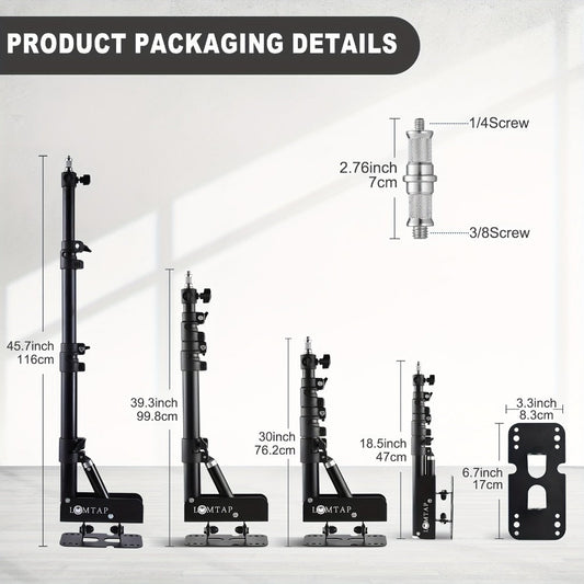Wall-Mounted Ring Light with Adjustable Boom Arm and Alloy Triangle Bracket