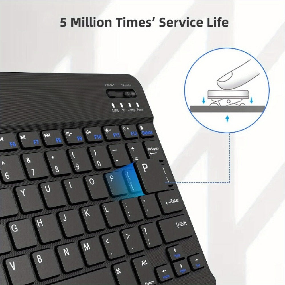 Wireless Keyboard and Mouse Combo with Mouse Pad – Silent 2.4G USB Ergonomic Full Size Keyboard Mouse Set for PC Laptop Mac Desktop | Blue White Pink Black | Home Office Work Setup