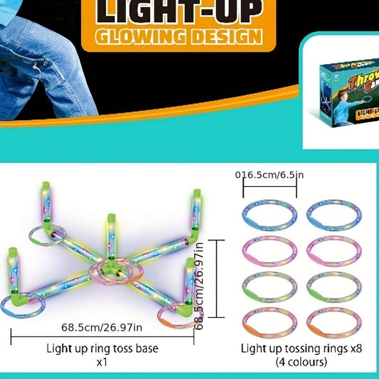 LED Ring Toss Game with Glowing Rings for Indoor and Outdoor Party Play