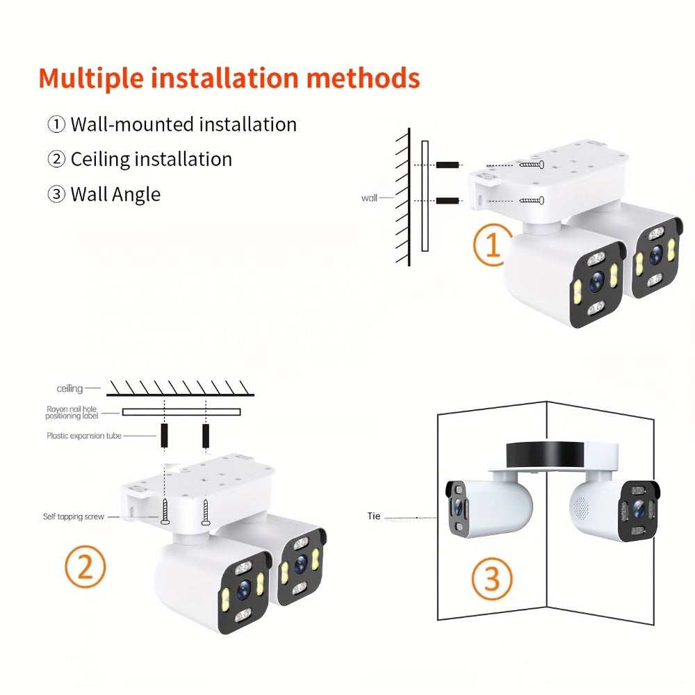 5MP Dual Lens PTZ WiFi Security Camera 360° with AI Motion Detection – Xparkin Full Color Night Vision, Sound & Motion Alerts, Easy Install for Home, Hotel & Commercial Use