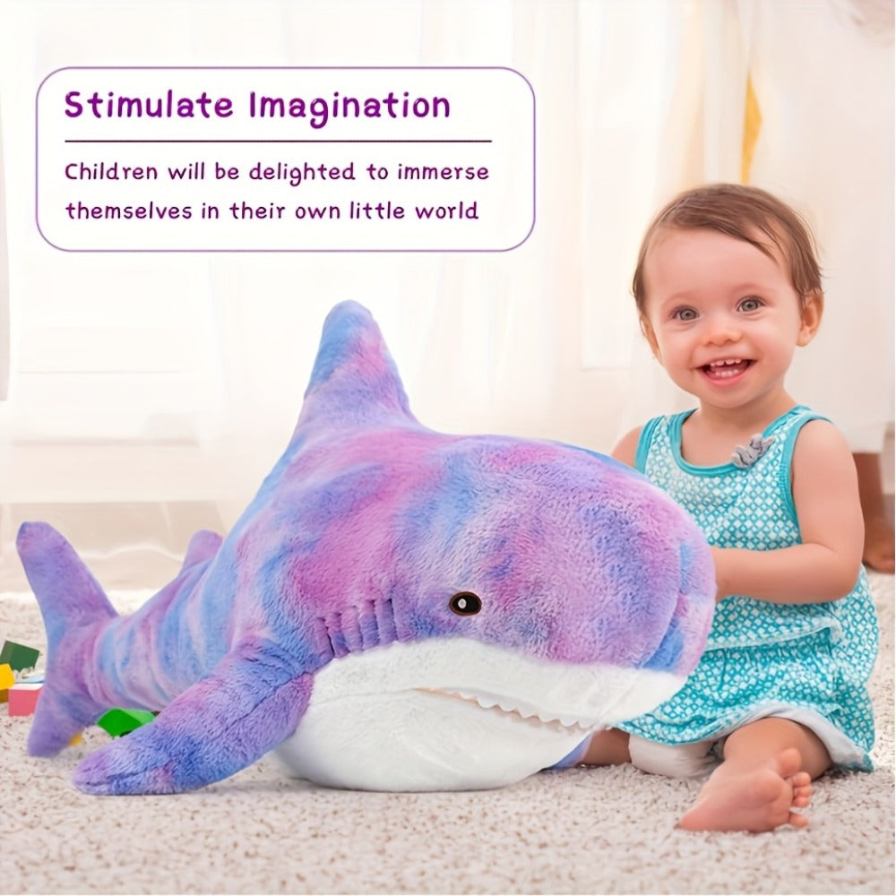 Shark Plush Throw Pillow in Mixed Colors for Ocean-Themed Decor