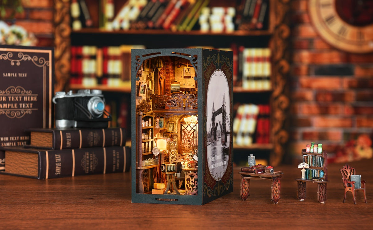 Book Nook Kit – Film Darkroom DIY Vintage Photography Bookshelf Insert
