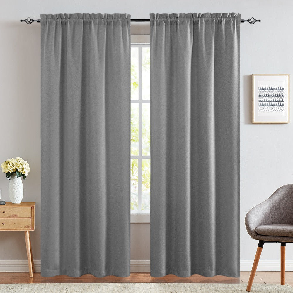 Blackout Curtains 80% Light Blocking – 2 Panels Thermal Insulated Linen Textured Rod Pocket Window Drapes for Bedroom, Living Room & Kitchen Privacy
