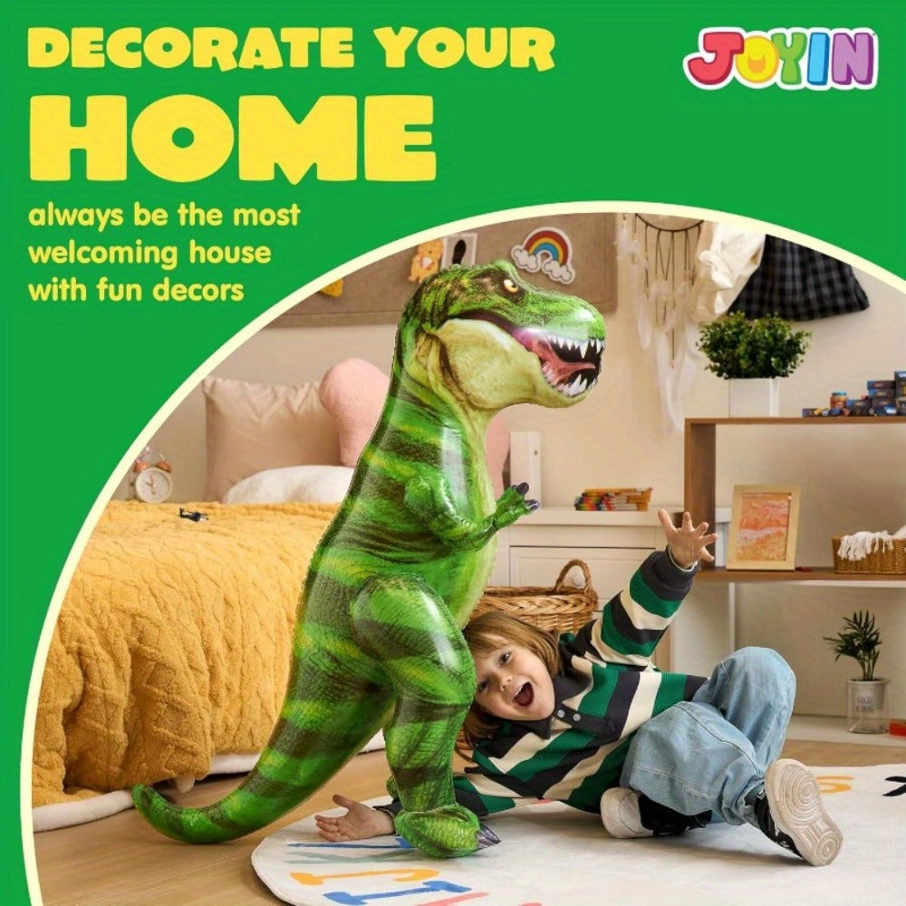 Giant Inflatable T-Rex Dinosaur 37 Inch – Tyrannosaurus Rex Blow Up Toy ASTM Safe Self-Standing, Birthday Party Decoration Photo Prop Gift for Kids Adults Christmas Holiday