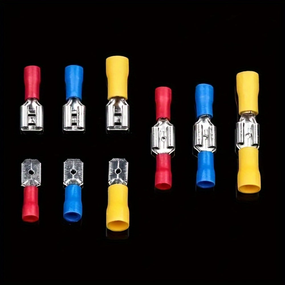 480PCS Wire Terminals Kit – Insulated Crimp Connectors Set with Butt, Ring, Spade & Fork Terminals for Automotive, Marine & Electrical Wiring Projects