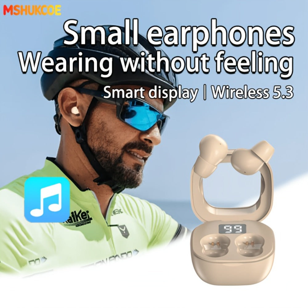 MSHUKCOE Ultra Thin Sleep Earbuds Low Latency Sleep Game Mode, Dual Noise Reduction 6D Bass HiFi Invisible In-Ear Wireless Earphones Ultra Long Battery Life, Birthday Gift