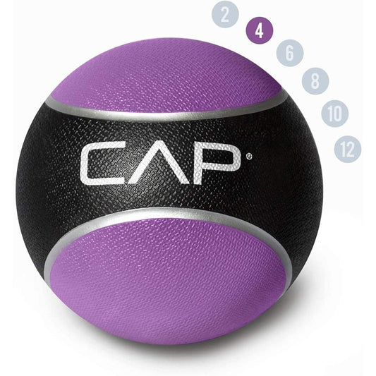 Medicine Ball with Rubber Construction and Textured Grip, 2 lb or 4 lb