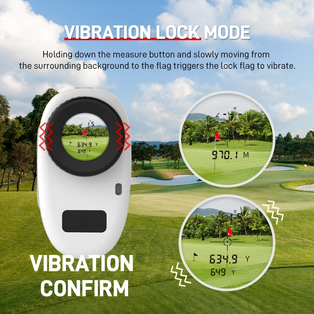 Laser Rangefinder for Golf 1000 Yards Magnetic Mount Slope Compensation Pin-Seeker Vibration Lock USB-C Rechargeable Tournament-Legal Distance Meter for Golfers
