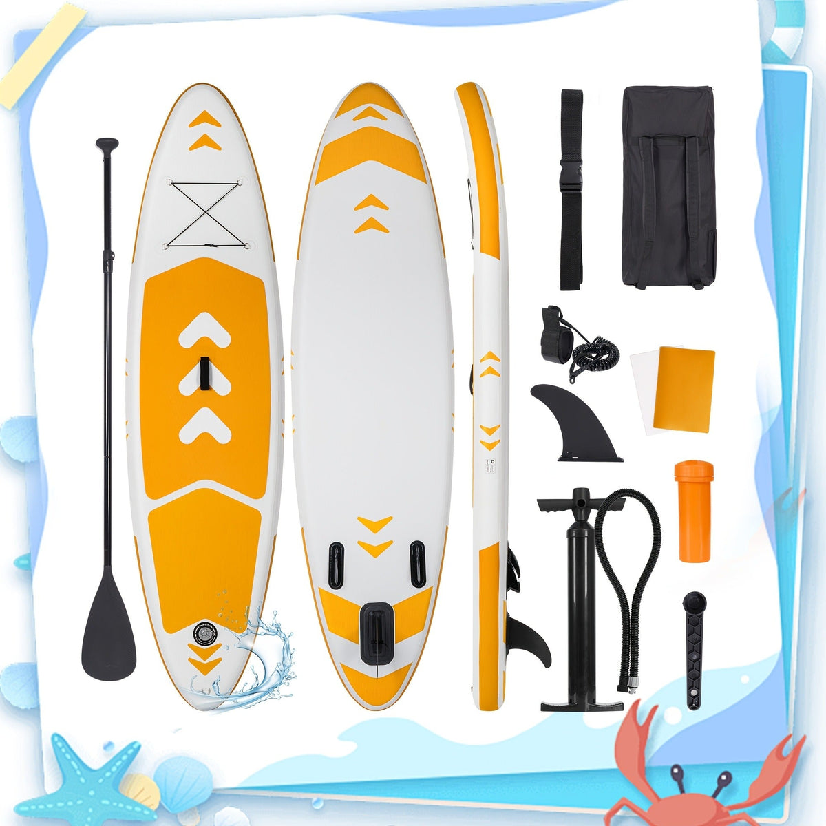 SUP Board 6 Inch Thick 120"x30" – Inflatable Stand Up Paddle Board 375lbs, 2+1 Fin Setup, Full Accessories Kit for Adults Youth Fishing Yoga Surfing Kayak