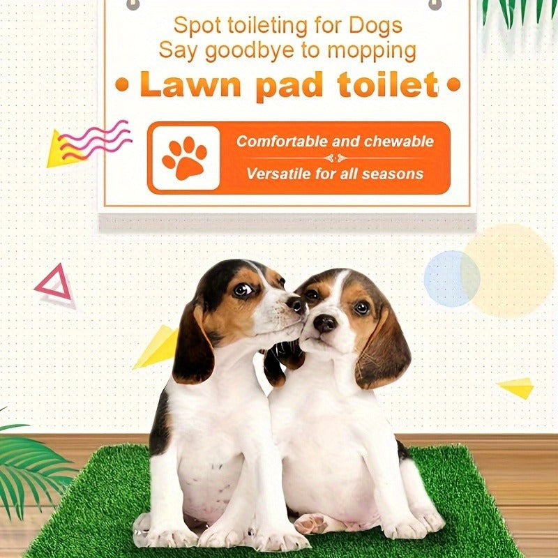 Reusable Dog Potty Training Pad - Washable Artificial Grass Mat, Anti-Odor, Indoor Outdoor Pet Toilet Pad for Dogs Cats, M & L Sizes