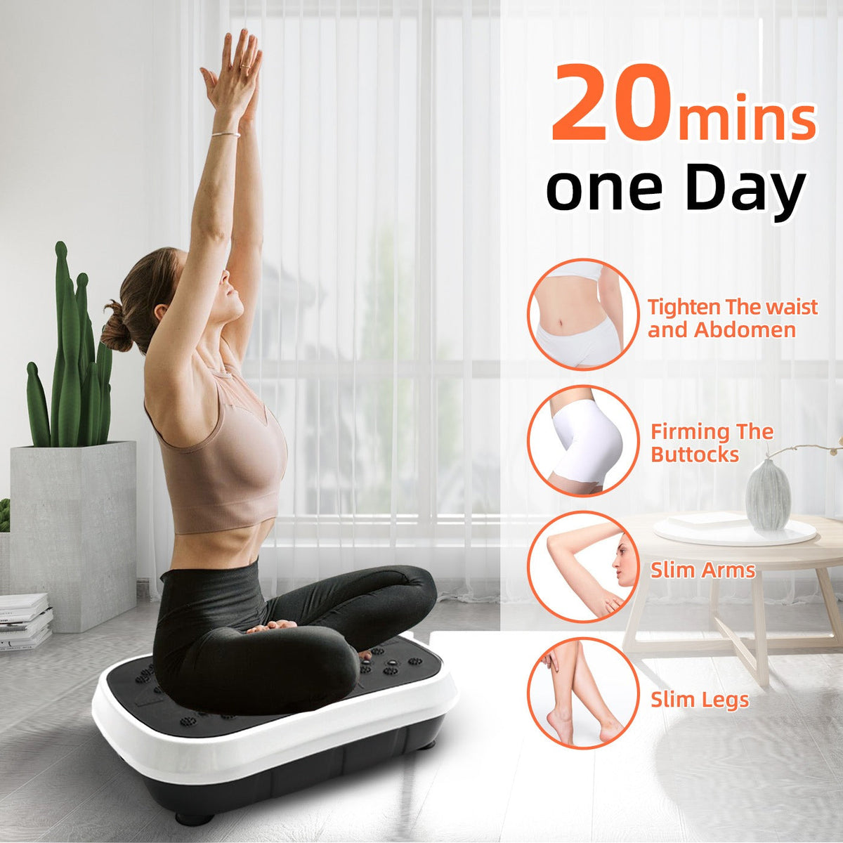 Vibration Plate Exercise Machine 120 Speed Levels – 5 Resistance Bands, LCD Display, Remote Control, 3 Workout Programs – Full Body Shaker for Weight Loss & Fat Burning, Women & Men