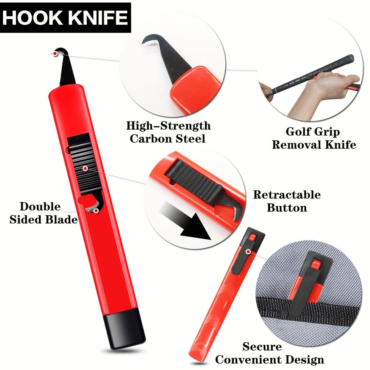 Golf Club Regripping Kit – Hook Blade, 15 Grip Tape Strips, 5oz Citrus Grip Solvent & Rubber Vise Clamp | Professional Golf Grip Replacement Tool Set