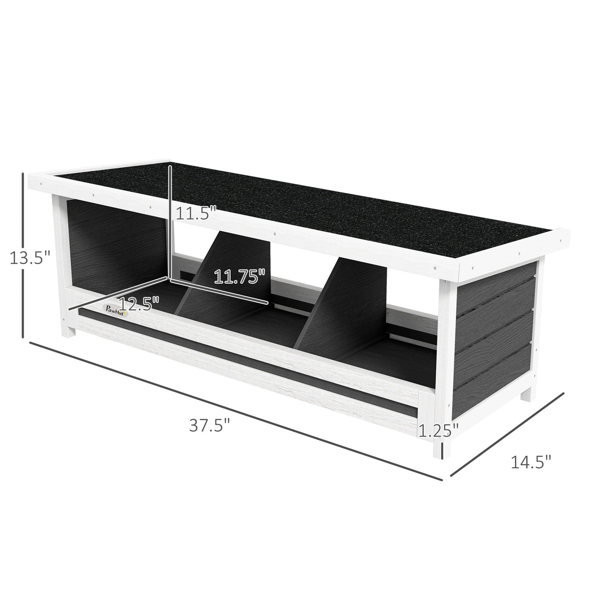 Chicken Nesting Box 3 Hole Wood Laying Box with Asphalt Roof for Hens, Indoor Outdoor Chicken Coop Nesting Boxes Fits Up to 3 Chickens, 37.5" L Weather-Resistant Fir Wood Hen House, Gray