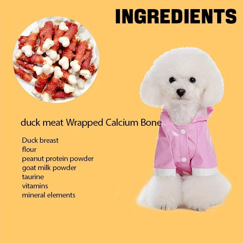 Duck Wrapped Dog Treats – Natural Duck Calcium Bones & Dried Chicken Breast, High Protein Digestible Chewing Rewards for Small Medium Large Dogs, Healthy Training Treats 203g