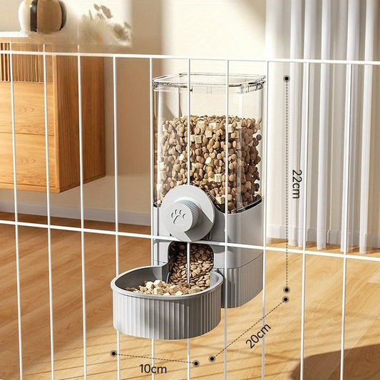 Cage-Mount Gravity Pet Feeder or Water Dispenser, Separate Gray Model Options