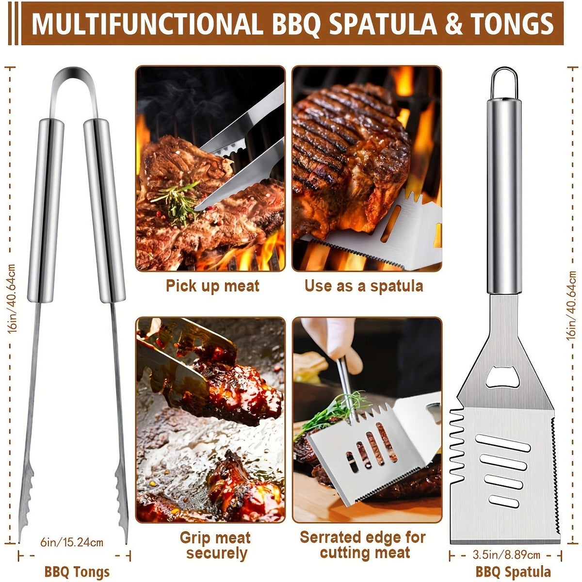 BBQ Grill Tools Set 36 Piece Stainless Steel Grilling Kit with Aluminum Case Heavy Duty Grill Accessories for Backyard BBQ Outdoor Camping Grilling Gifts for Men Dad Birthday Gift