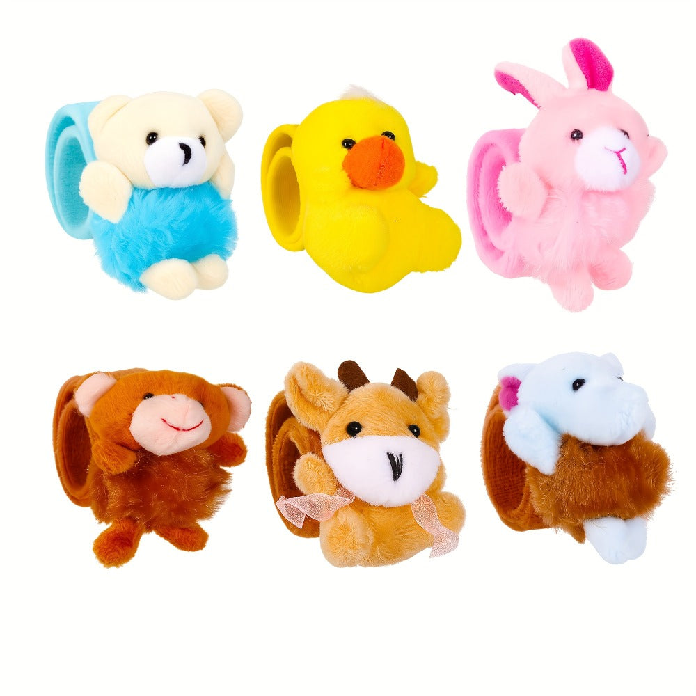 Stuffed Animal Slap Bracelets for Party Favors, 6 to 30-Piece Options