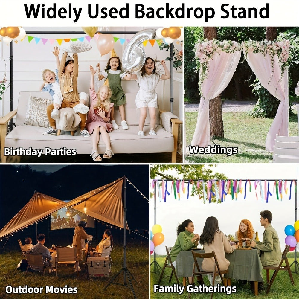 10x7ft Photo Video Studio Backdrop Stand System Kit with Carrying Bag | Adjustable Background Support for Photography, Wedding, Party Decoration & Portrait Studio